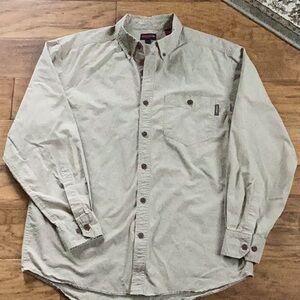 Wolverine Shirt Mens Large Tan Heavy Duty Cotton Long Sleeve Button Up